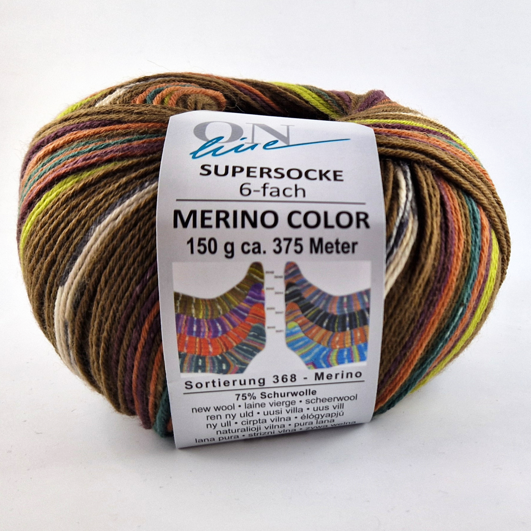 Supersocke 6-fach Merino Color von ONline