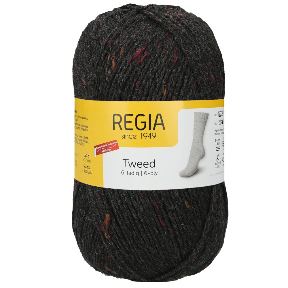 Sockenwolle Tweed 6-fach 150 g von Regia