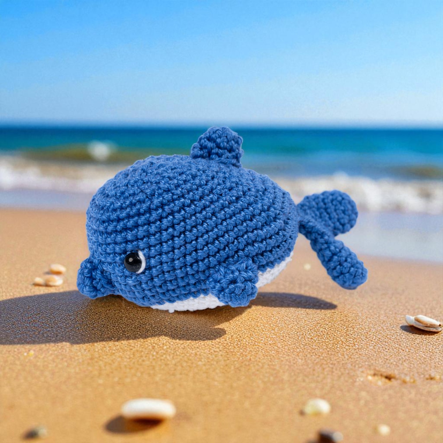 Baby Delfin Balu - MyGurumi   | Wollpaket mit Basic Cotton 0205 - soft creme | Häkeln | @magicloopscrochet Cansu Deniz-Öztürk
