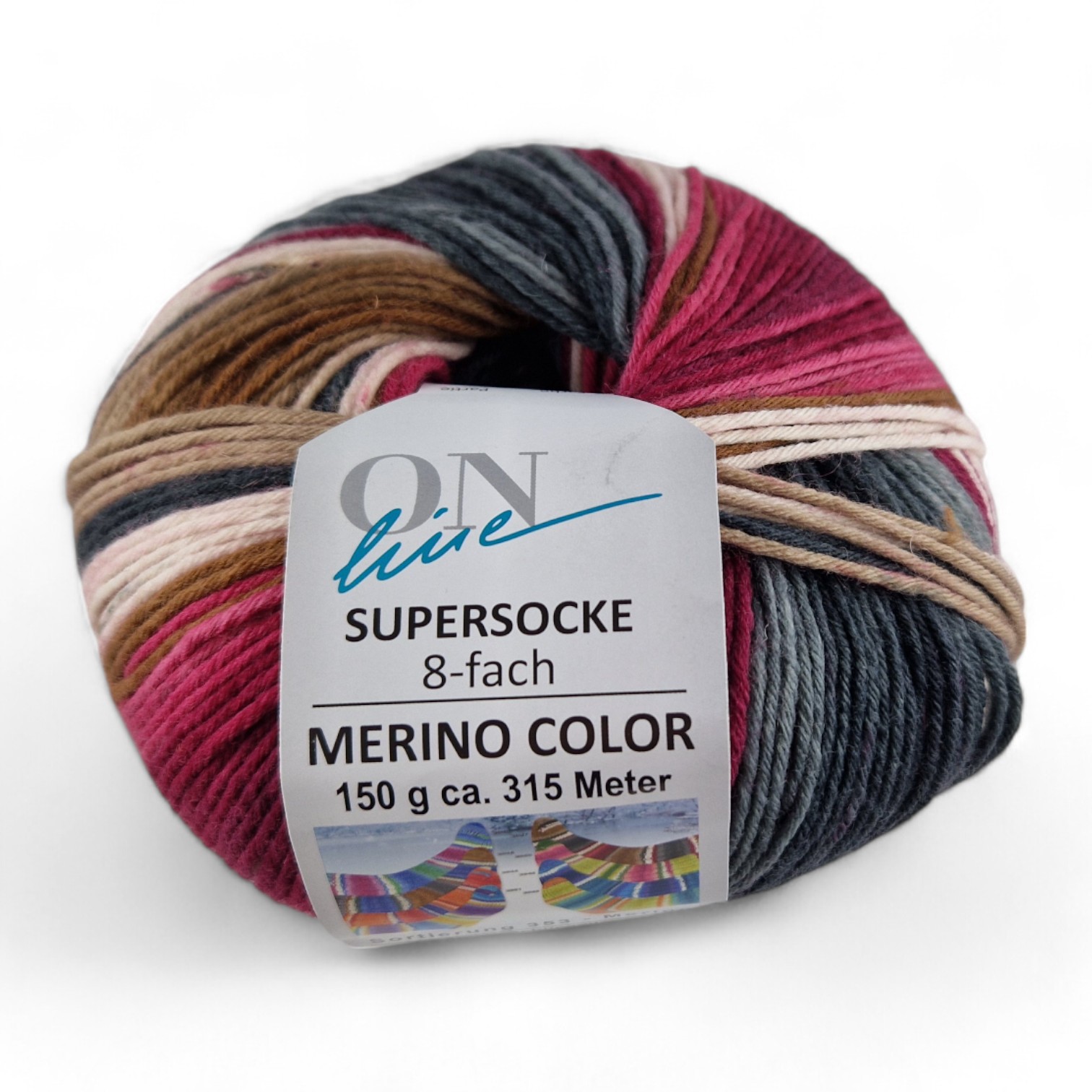 Supersocke 8-fach Merino Sort. 353 Color von ONline