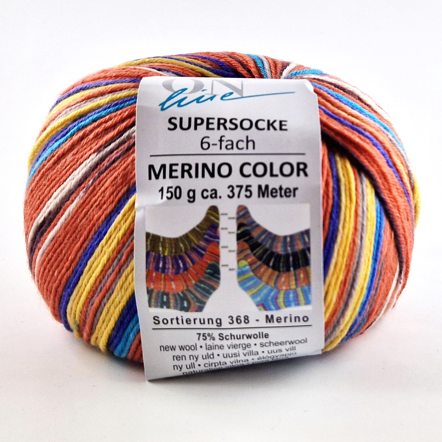 Supersocke 6-fach Merino Color von ONline