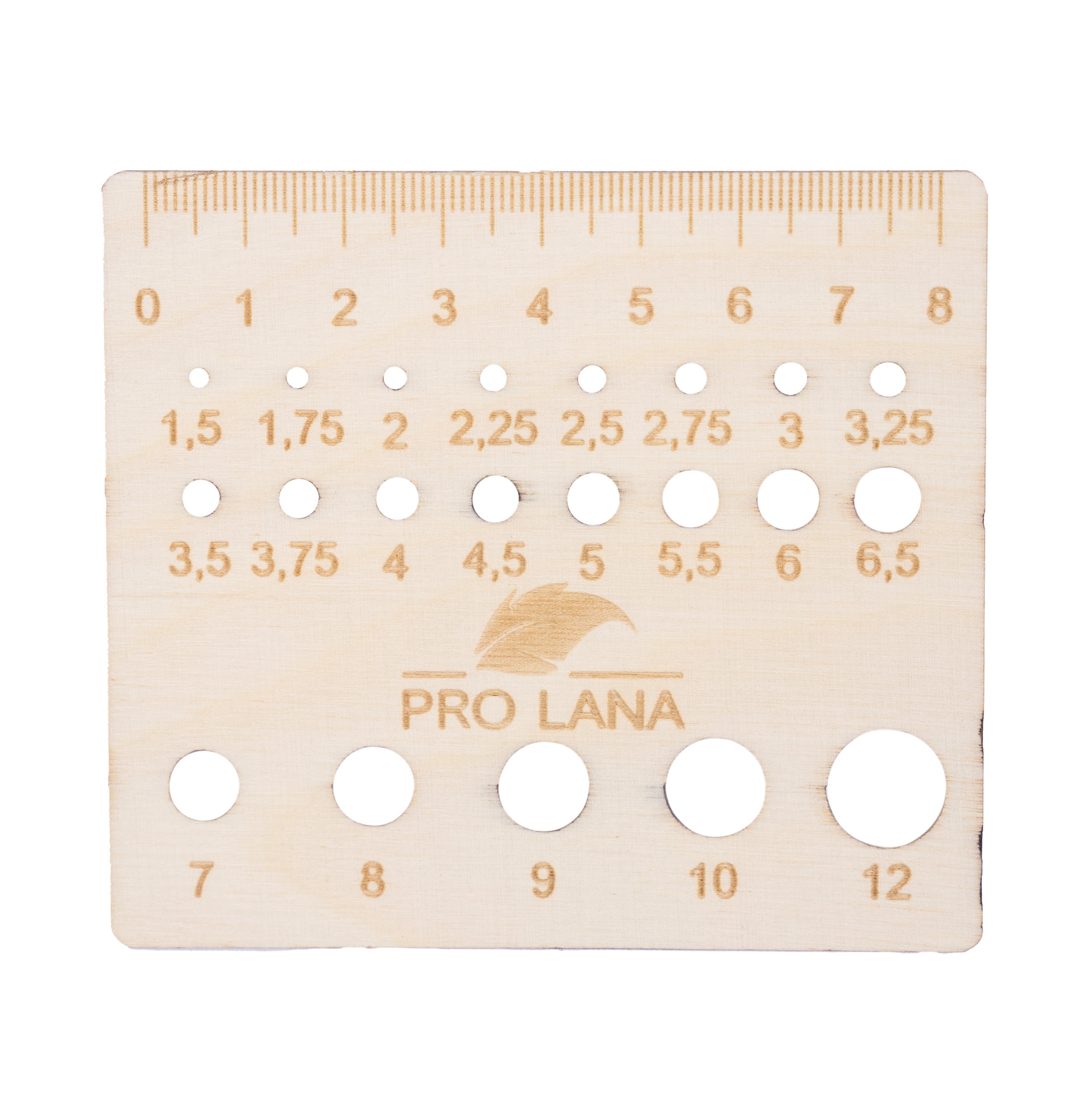 Nadelmaß Holz geschliffen von Pro Lana