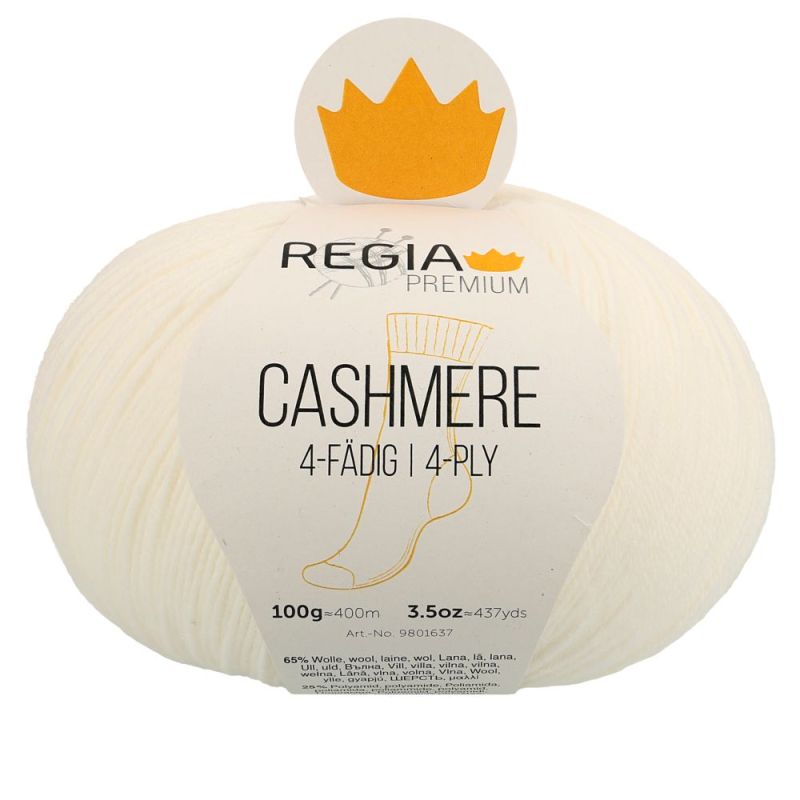 Premium Cashmere Uni 4-fach Sockenwolle 100 g von Regia