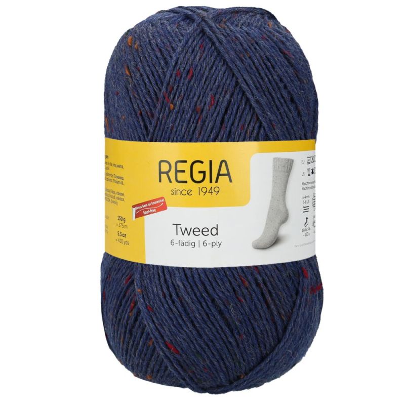 Sockenwolle Tweed 6-fach 150 g von Regia