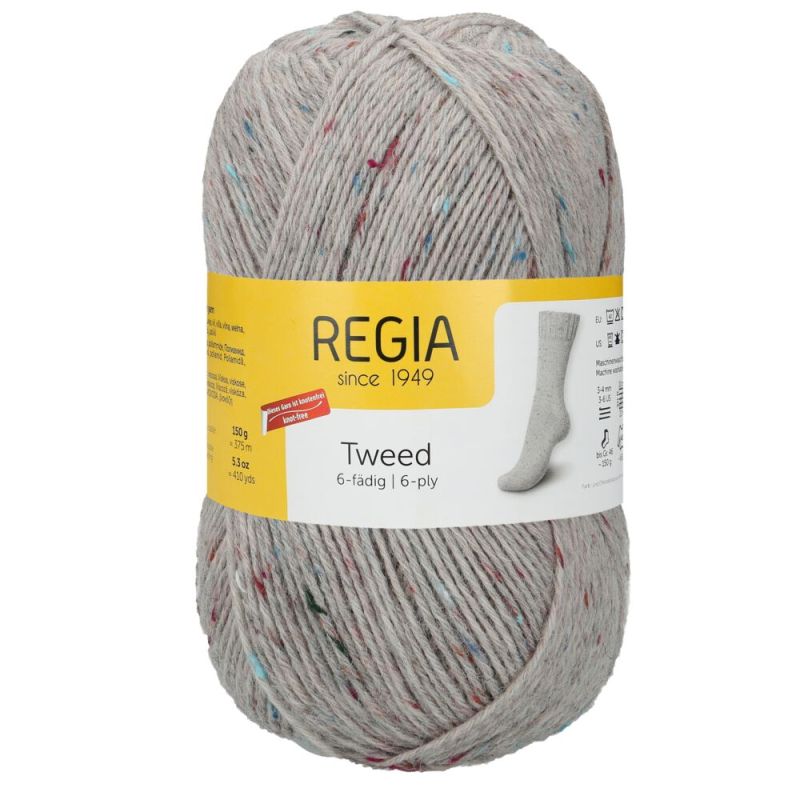 Sockenwolle Tweed 6-fach 150 g von Regia
