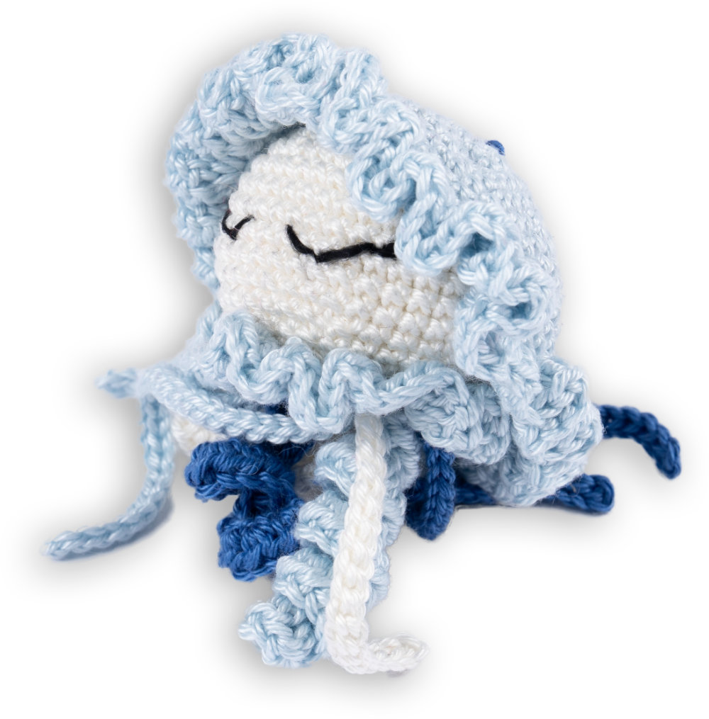 Qualle Bibi - MyGurumi  | Wollpaket mit Basic Cotton 0205 - soft creme | Häkeln | @magicloopscrochet Cansu Deniz-Öztürk