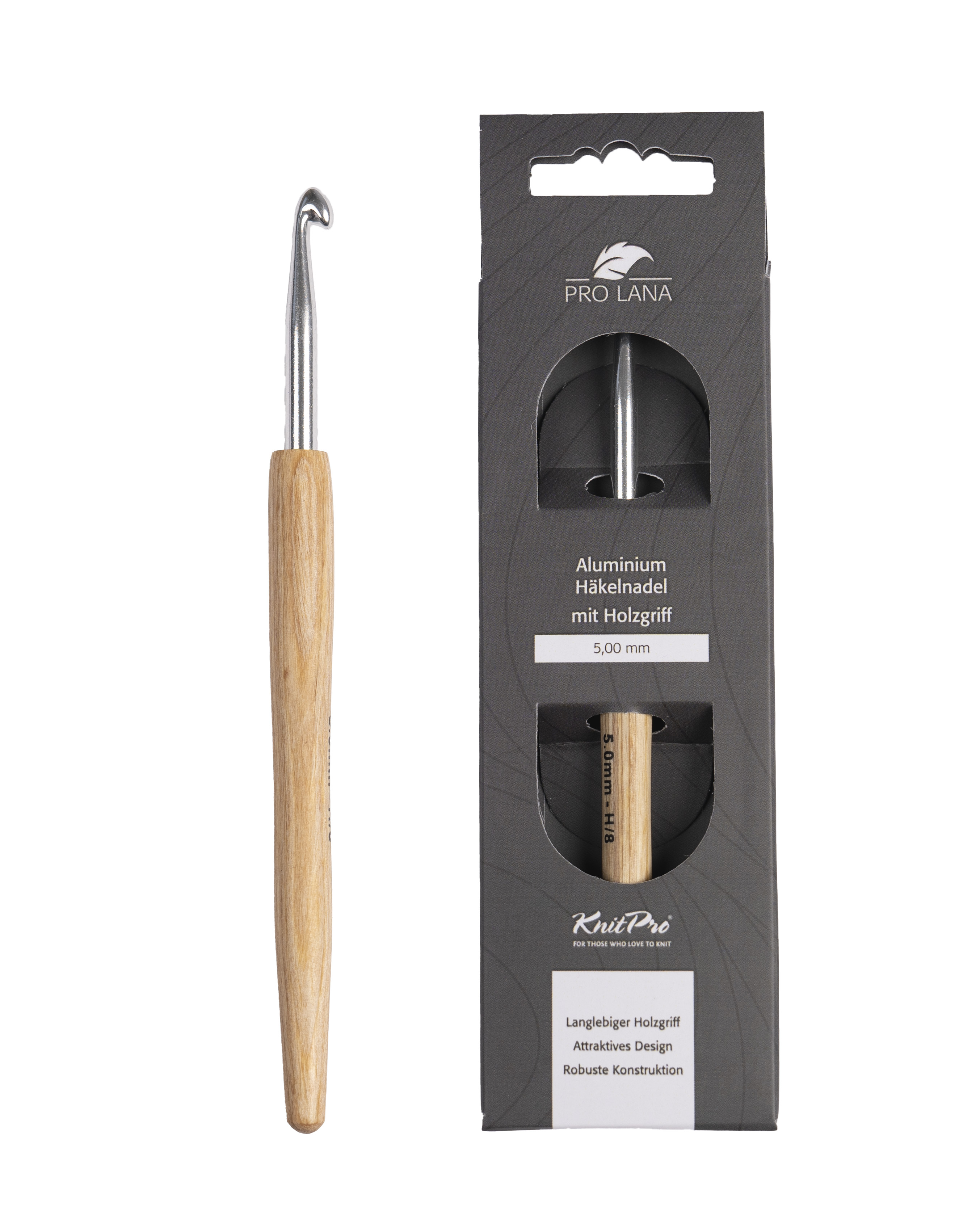 Garn-Häkelnadel Natural mit Holzgriff von Knit Pro