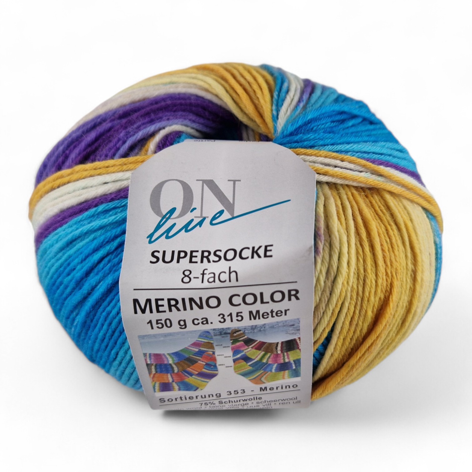 Supersocke 8-fach Merino Sort. 353 Color von ONline