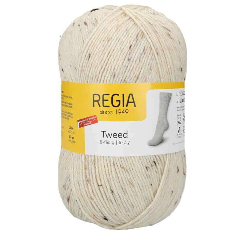 Sockenwolle Tweed 6-fach 150 g von Regia